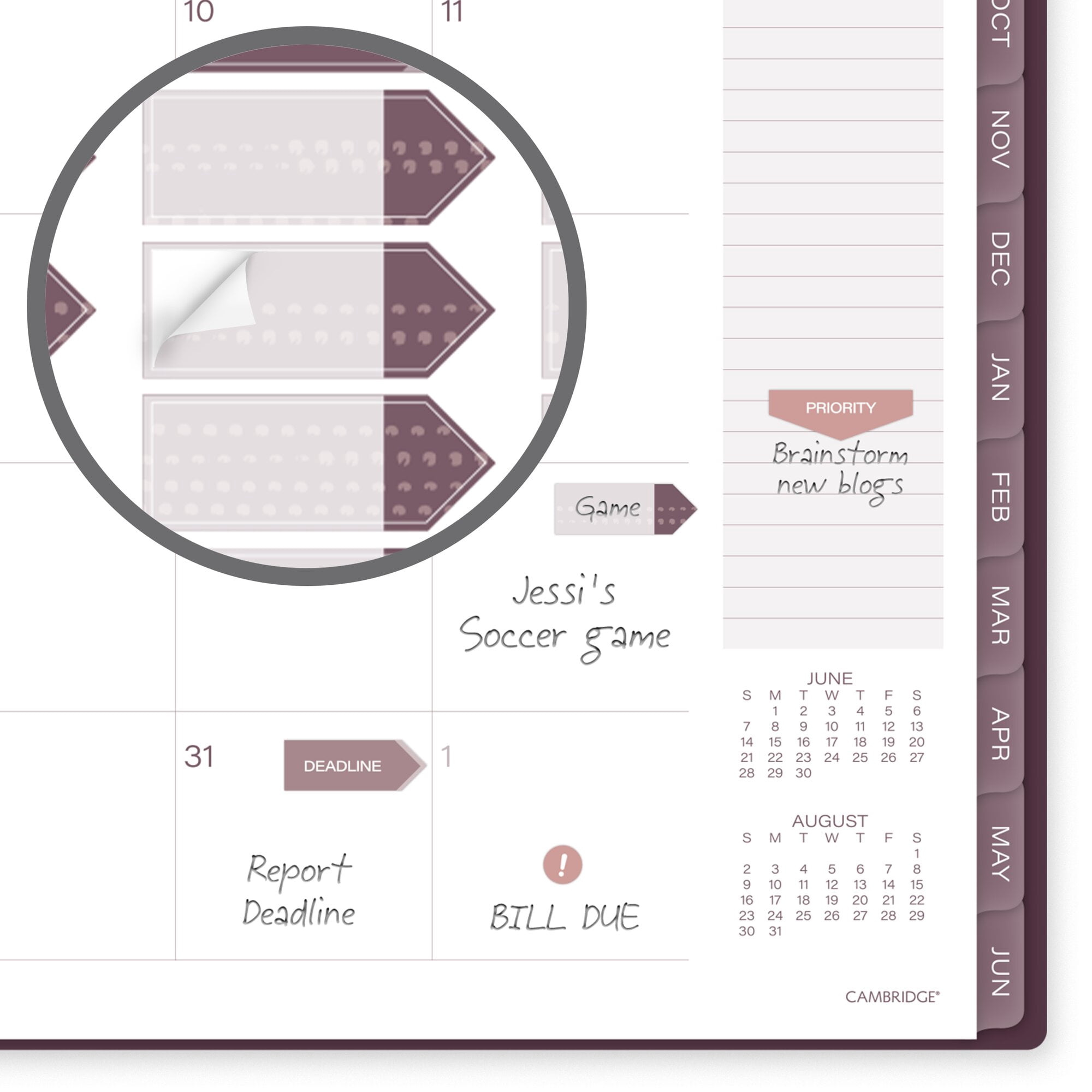 Mead Cambridge Stria Academic 2026-2027 Weekly Monthly Planner Large 8 12 x 11 -