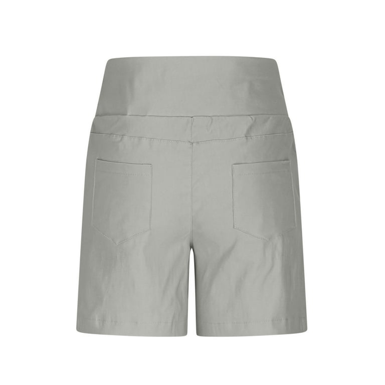 Under Dress Shorts Women Women's Pull on Bermuda Short with Pockets, High  Waisted Stretch Knee Length Shorts for Summer Work Walking Hiking Gray S -  Walmart.com