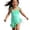 Green, variant on Xijirk Girls Gradient Tie-D Yearse Print Skirted One-Piece Swimsuit Ruffle Strap Swimwear with Drawstring Side for Beach & Pool,5-6 Years