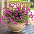 thumbnail image 2 of 12 Bundles Artificial Flowers for Outdoors Summer Decor,Realistic UV Resistant Plants Faux Plastic Flowers, 2 of 9