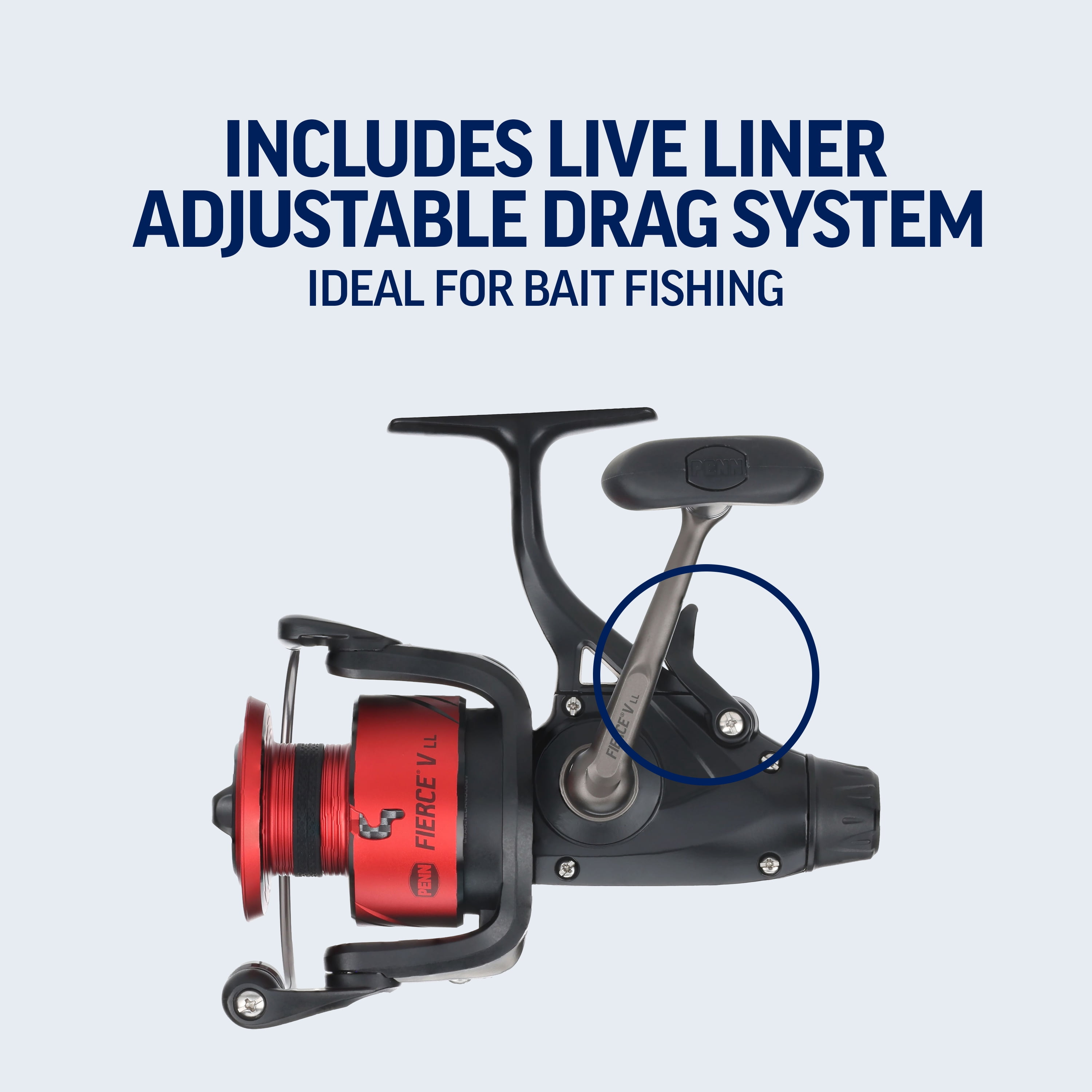 PENN Fierce® V Live Liner Combo, 10' 2-pc Heavy Fishing Rod, 8000-Size Reel