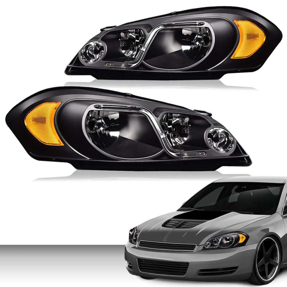 PIT66 Headlights, Fit for 15-17 Ford F150 Replacement Headlights Head Lamps Left+Right Pair Headlamp Assembly Accessories Clear Lens Black Housing Clear Reflector…