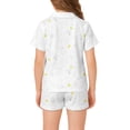 thumbnail image 3 of CONZONE Halloween Pajamas for Girls Ghost Pjs Set Hallowmas Jammies Short Sleeve Button Down Shirts Shorts 2 Piece Sleepwear Loungewear for Kids, 3 of 7