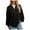 Black, variant on Towmus Womens Fall Sweatshirt Casual Waffle Knit Half Zip Pullover Loose Long Sleeve Tops