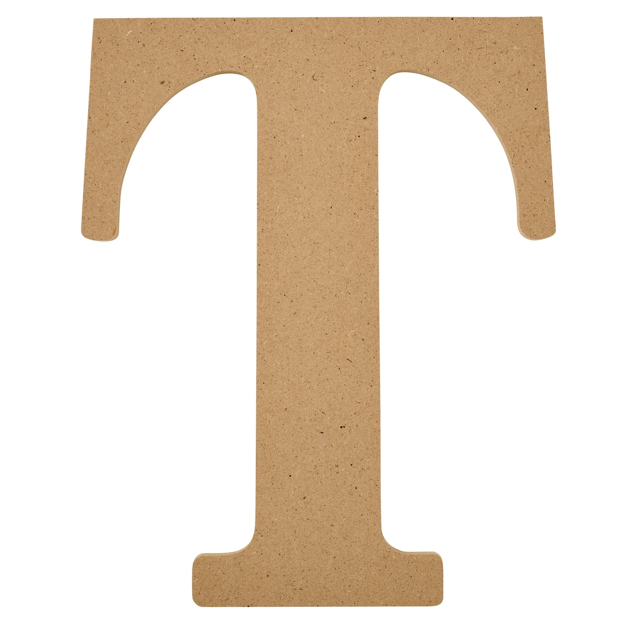 (3 pack) Plaid Unfinished Wood MDF 8" Letter for DIY Arts and Crafts, T