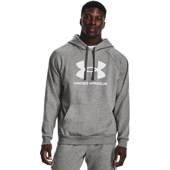 Big & Tall Under Armour Rival Fleece Logo Hoodie Color: Castlerock Heather Size: 3XL TALL