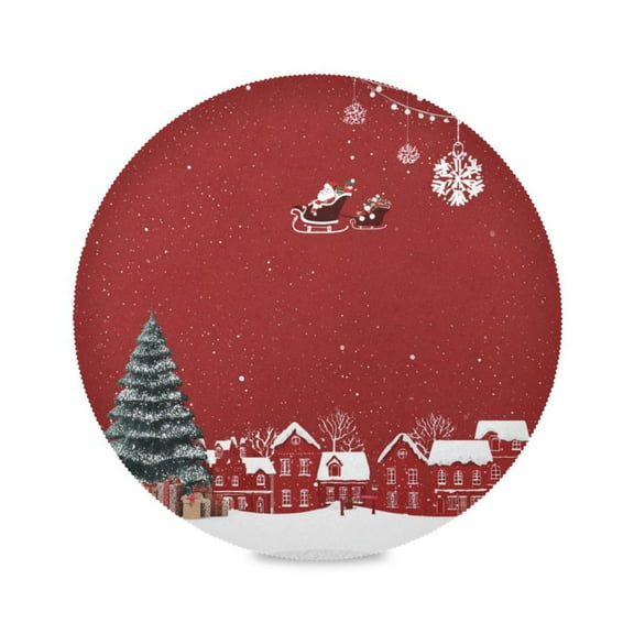 Round Placemat Heat Resistant & Wrinkle-Free Dining Table Decor Placemat For Home & Weddings Christmas Background