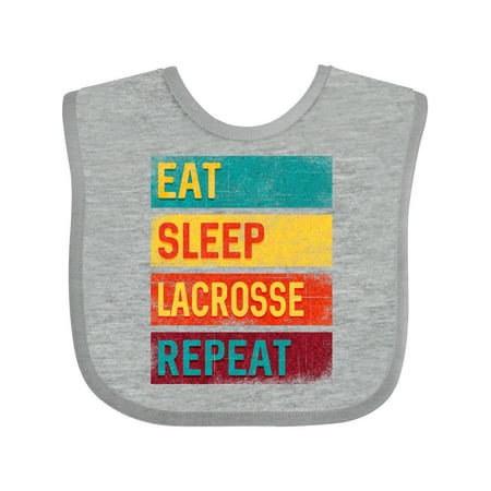 

Inktastic Lacrosse Player Eat Sleep Lacrosse Repeat Boys or Girls Baby Bib