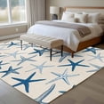 thumbnail image 5 of Summer Marine Life Washable Living Room Rugs 5'x7', Watercolor Blue Starfish Ocean Landscape Low Pile Throw Large Area Rugs Non-Slip Sturdy Edge Binding Carpet for Dining Room Bedside Kitchen, 5 of 9