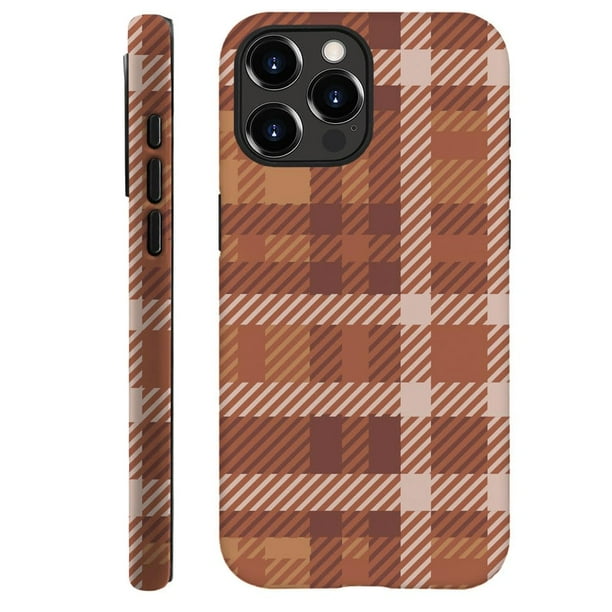 Funda híbrida a prueba de golpes para iPhone 11 Pro Max, a cuadros