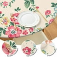 thumbnail image 4 of Round Fitted Tablecloth with Elastic Edges Fits 36"-44" Round Tables Pioneer Colorful Floral Waterproof Table Cover Washable Indoor and Outdoor for Party Kitchen Dinner Banquet Patio Picnic, 4 of 7
