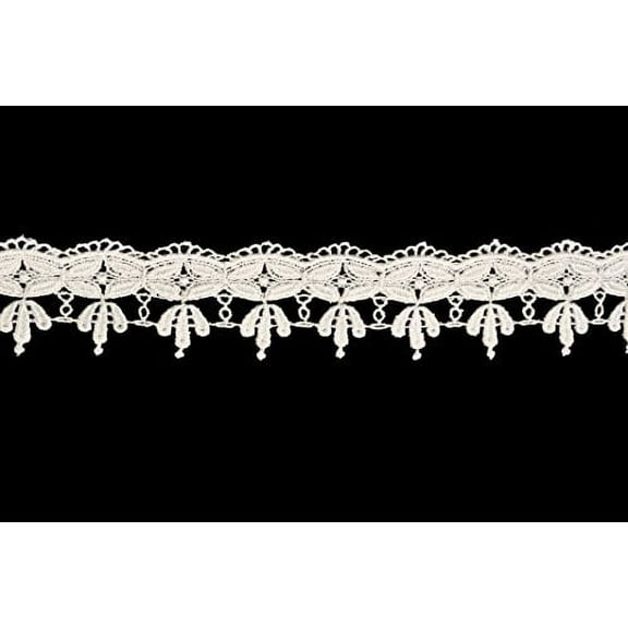 Altotux 2" inches White Ivory Venice Lace Scalloped Edge By 2 Yards (Ivory)