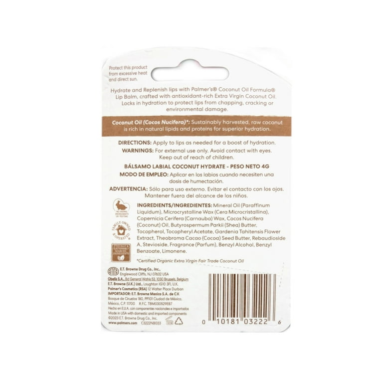 palmer'c coconut oil lip balm ingredients Palmer's Coconut Oil Formula Lip Balm with Vitamin E (2 Pack)