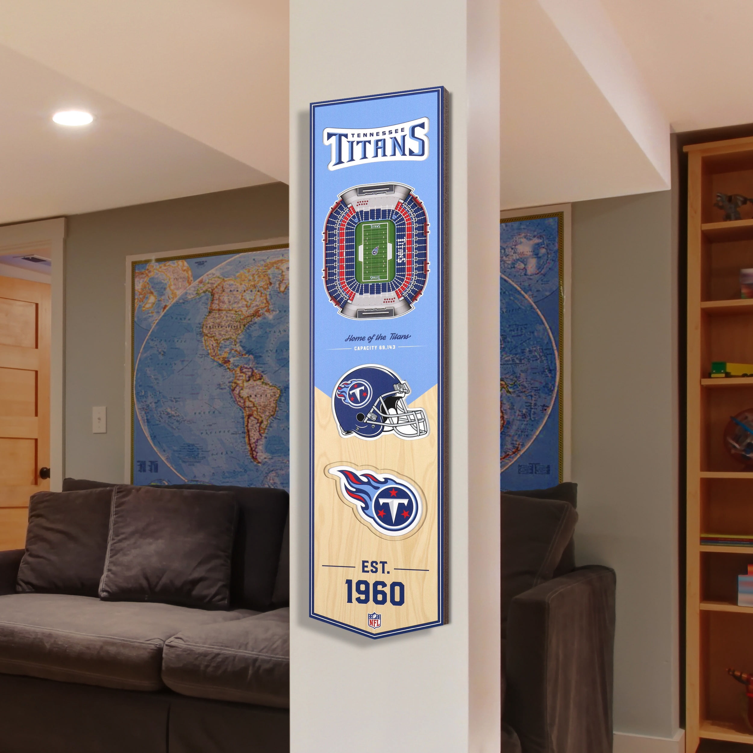 YouTheFan NFL Tennessee Titans 8x32 Stadium View Banner
