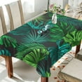 thumbnail image 4 of Tropical Palm Leaves Rectangle Tablecloth, Dust Proof Anti Wrinkle Wipeable Table Cloth Tabletop foration of Dinner Kitchen Wedding Holiday Party 60"x60" Decor Gift, 4 of 7