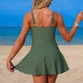 thumbnail image 5 of WAYUTE One Piece Swimsuit Women Elegant Solid Color Conservative Style Sporty Beachwear Sun Protection Tummy Control Swimwear, 5 of 6
