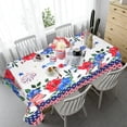 thumbnail image 5 of 4th of July Tablecloth 60x84 Inch Rectangle, Patriotic Tablecloth, Independence Day American Flag Red White and Blue Floral Table Cover for Party Picnic Dinner Decor, 5 of 6