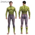 thumbnail image 4 of Traje de superhéroe con estampado de alta calidad para fiesta de carnaval de Halloween, de manga larga, verde, unisex, para hombre, Zentai Catsuit, 4 of 5