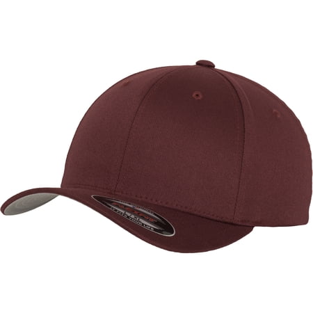 Men's Flex-Fit Fitted Baseball Cap - Wool Blend, Mid-Profile, Embroidered Logo