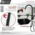 thumbnail image 6 of Stylish Siena One-Handle Matte Black Pull Down Kitchen Faucet Height 17¾" K-135N, 6 of 9
