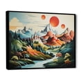 thumbnail image 2 of Designart "Moonlit Mountain with Multicolor Castles" Architecture Framed Wall Art - Traditional Multicolor Castles Living Room Framed Canvas Art, 2 of 6