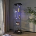 thumbnail image 4 of Glass Display Cabinet with 3 Color Lights, Glass Display Cases for Collectibles Suitable for Living Room and Bedrooms, 1-door 4-shelf 64.45""(H) x 16.73""(L) x 14.37""(W) inches, 4 of 13