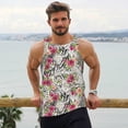 thumbnail image 6 of KLL Roses Mixed Zebra Print Men's Muscle Gym Workout Stringer Tank Tops Bodybuilding Fitness T-Shirts Tank Tops Men-Medium, 6 of 7