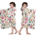 thumbnail image 4 of Pugs and Pioneer Flower Hooded Bath Towel，50"x30" for Ages 3 To 12 Kids, Quick Dry Lightweight Soft Microfiber Hood Beach Towel Cover Up for Kids, 4 of 7