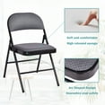 thumbnail image 3 of Costway Set of 4 Metal Frame Folding Chairs Fabric Upholstered Padded Seat, 3 of 10