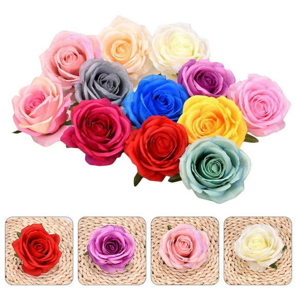 COSMOBETTY 10Ud Flores Artificiales Rosas Para De Coloridas De Tela Seda Realistas