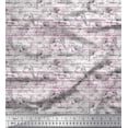 thumbnail image 1 of Soimoi Purple Poly Georgette Fabric Stripe Line & Clover Floral Printed Fabric 1 Yard 52 Inch Wide, 1 of 3