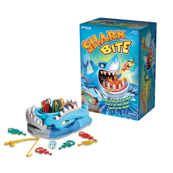 Game Pressman Shark Bite Roll Die Fish, coloridas criaturas marinas