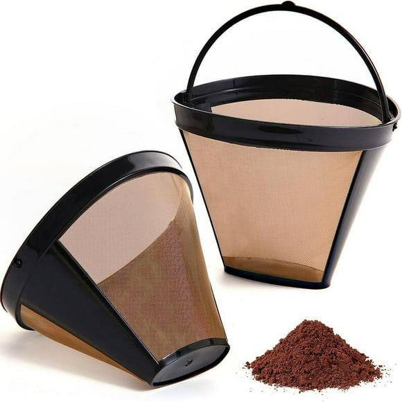MesaSe Reusable Coffee Filter for Ninja Coffee Maker 4 cone Coffee Maker Filter #4 for Ninja Dual Brew Coffee Maker Filter Ninja Coffee Bar Brewer Ninja Coffee Accessories (2 Pack)
