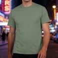 thumbnail image 2 of FINALGANG Mens Crew Neck Plain Blank Solid Color Short Sleeve T-Shirt Regular Fit Basic Daily Outdoor Soft Casual Shirts For Daily Wear Versatile Top Green XXL, 2 of 5