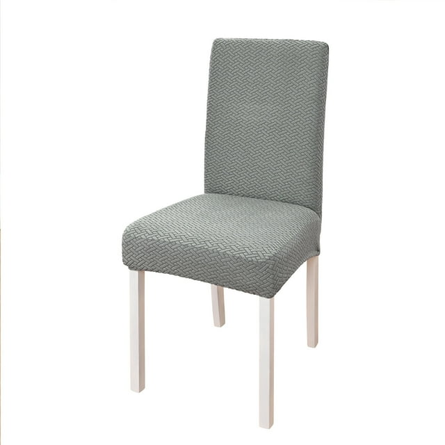 Yeacher Simple Chair Cover Seat and Rest In One Half Package M Chair Protective Cover Polar Fleece Material Elastic Striped Grid for Dining Hotel Home Use