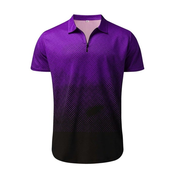 Gubotare Mens Polo Shirts Short Sleeve Men's Classic Fit Short Sleeve Solid Soft Cotton Polo Shirt,Purple XL