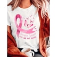 thumbnail image 1 of [Short Sleeve Faith Graphic T-shirt] Plus size Breast Cancer awareness T-shirt - Casual style, light stretch knit fabric, short sleeve, Faith, Hope, Love, Graphic T-shirt, 1 of 7