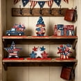 thumbnail image 6 of Nkmbld 3 Pcs 4th of July Wooden Table Decorations Rustic Patriotic Wood Tabletop Sign Centerpiece Decorations for Office Desk Home Kitchen Tiered Tray Decor, 6 of 8