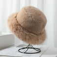 thumbnail image 6 of High-grade faux fur mink fur fluffy fisherman hat lady style big head circumference plush hat winter warm pullover hat-white-Fisherman hat, 6 of 6