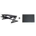 thumbnail image 1 of Rocelco 37.5" Deluxe Height Adjustable Standing Desk Converter with Anti Fatigue Mat BUNDLE - Quick Sit Stand Up Computer Workstation Riser - Large Retractable Keyboard Tray  (Black), 1 of 3