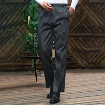 Awdenio Mens Casual Pants Straight Leg Pinstripe Trousers High Waist Office Business Pants Casual Striped Dressy Pants with Pockets