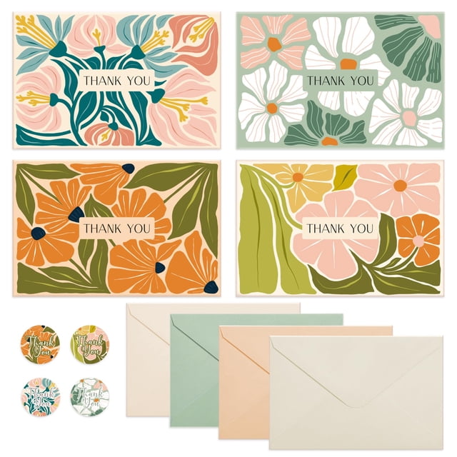 Tarjetas de agradecimiento Thboxes, paquete de 36, 10 x 15 cm con sobres