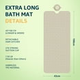 thumbnail image 4 of Yolife Non-Slip TPE Bathtub Mat with Hair Catcher, 39" x 17" Shower Mat for Inside Tub │ Large Drain Holes, Machine Washabl,Light Brown, 4 of 7
