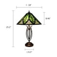 thumbnail image 2 of CHLOE Lighting Retro-Style Stained Glass 2-Light Table Lamp 18" Shade, 2 of 7