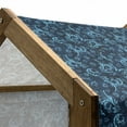 thumbnail image 5 of Blue Pet House, Abstract Damask Inspired Curvy Flower Ornate Flourish Royal Revival Retro, Outdoor & Indoor Portable Dog Kennel with Pillow and Cover, 5 Sizes, Indigo Aqua, by Ambesonne, 5 of 5