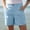 Light Blue, variant on Womens High Waist Straight Leg Casual Shorts, Front Patch Pockets with Button Fly, Classic Cut for Everyday Daily Wear Blue L
