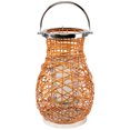 thumbnail image 7 of Northlight Woven Iron Pillar Candle Lantern with Glass Hurricane - 16.25" - Orange, 7 of 7