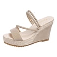 thumbnail image 1 of DAFEI Thick Soled Toe Wedge Slip Height Increasing Sandals with Cut Out Design Comfortable Women's Sandals, 1 of 8