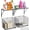 Black, variant on 2 Pack Laundry Room Shelves, Wire Baskets with 8 Hooks, Over Washer and Dryer Shelf, Wall Mounted Storage and Clothes Drying Rack, Black