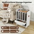 thumbnail image 6 of Gymax Record Player Stand on Wheels w/ Pull-out Drawer & Open Shelf Lockable Wheels White, 6 of 10